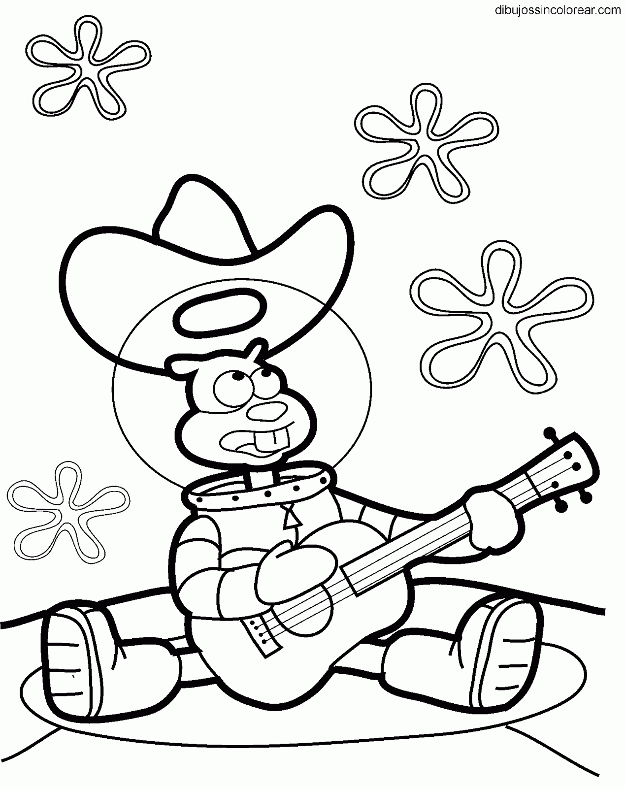 Dibujos Sin Colorear: Dibujos de Arenita (Bob Esponja) para Colorear