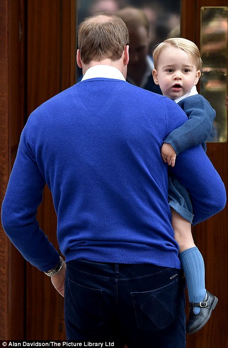 Prince George arrives to meet new born Princess sister