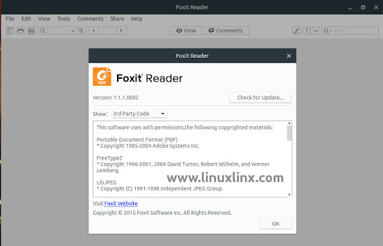 Ubuntu foxit pdf viewer/reader