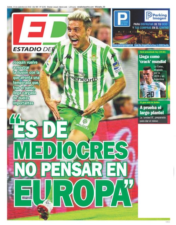 Betis, Estadio Deportivo: "Es de mediocres no pensar en Europa"