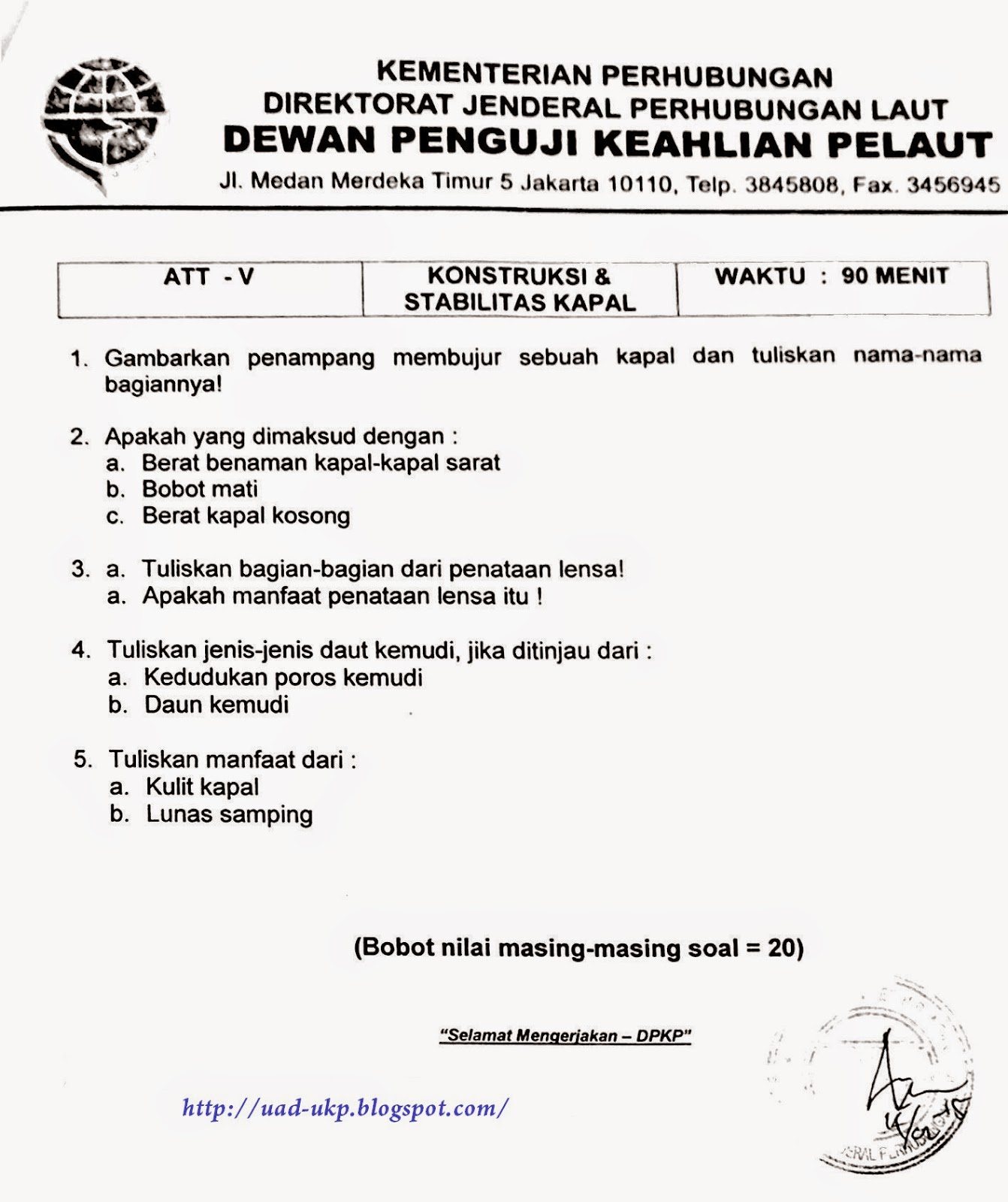 Soal Jawab Konstruksi Dan Stabilitas Kapal Dunia Sekolah ID Soal Jawab Konstruksi Dan Stabilitas Kapal Dunia Sekolah ID