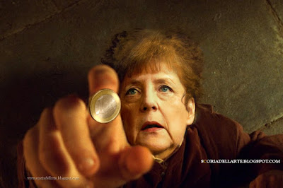 Angela Merkel e l'Europa-fotomontaggio Signore degli Anelli