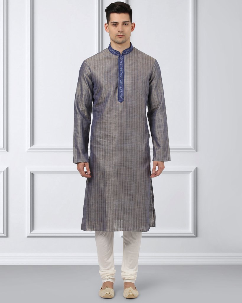 Ethnix Blue Regular Fit Kurta With Churidar