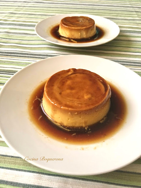 Flan de mango y plátano (sin huevo, sin lactosa y sin azúcar)