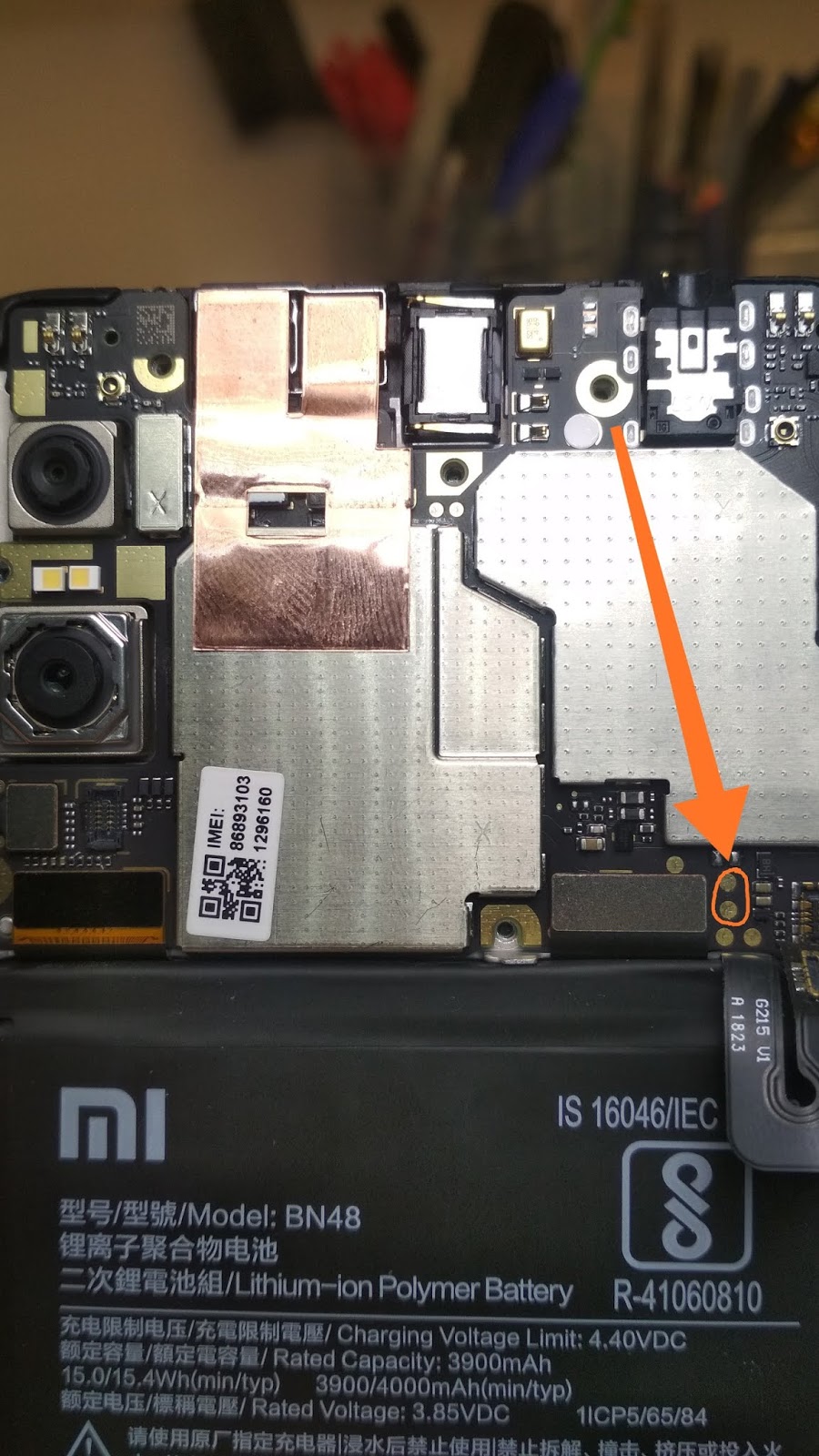 Test points or Edl mode in Redmi note 6 pro