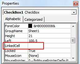 CheckBox Linked Cell