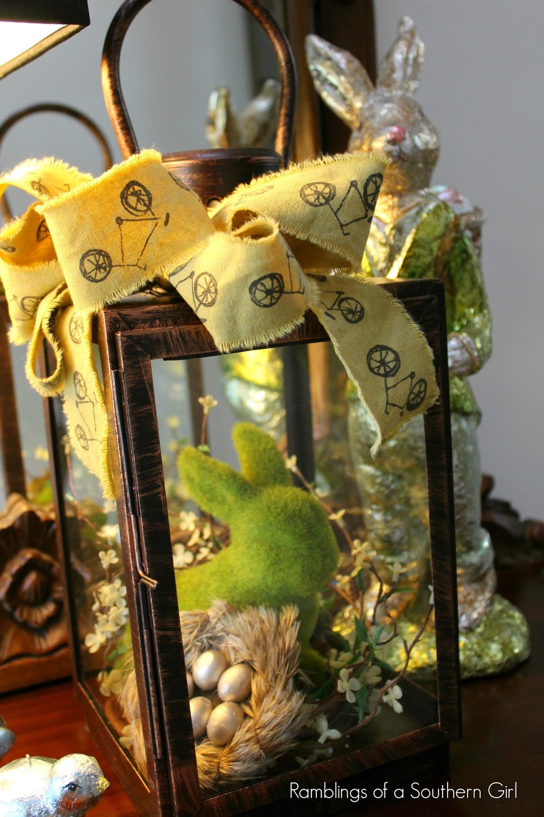 Ramblings of a Southern Girl Lantern Decorated For Easter