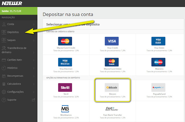 Bitcoin por Neteller bitcoin btc neteller troca trocar dinheiro euro dólar