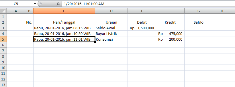 Cara Membuat Tabel Saldo Berjalan Dengan Excel