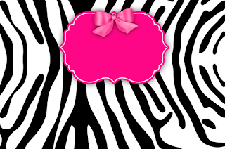 Etiquetas para Imprimir Gratis de Zebra y Rosa. 