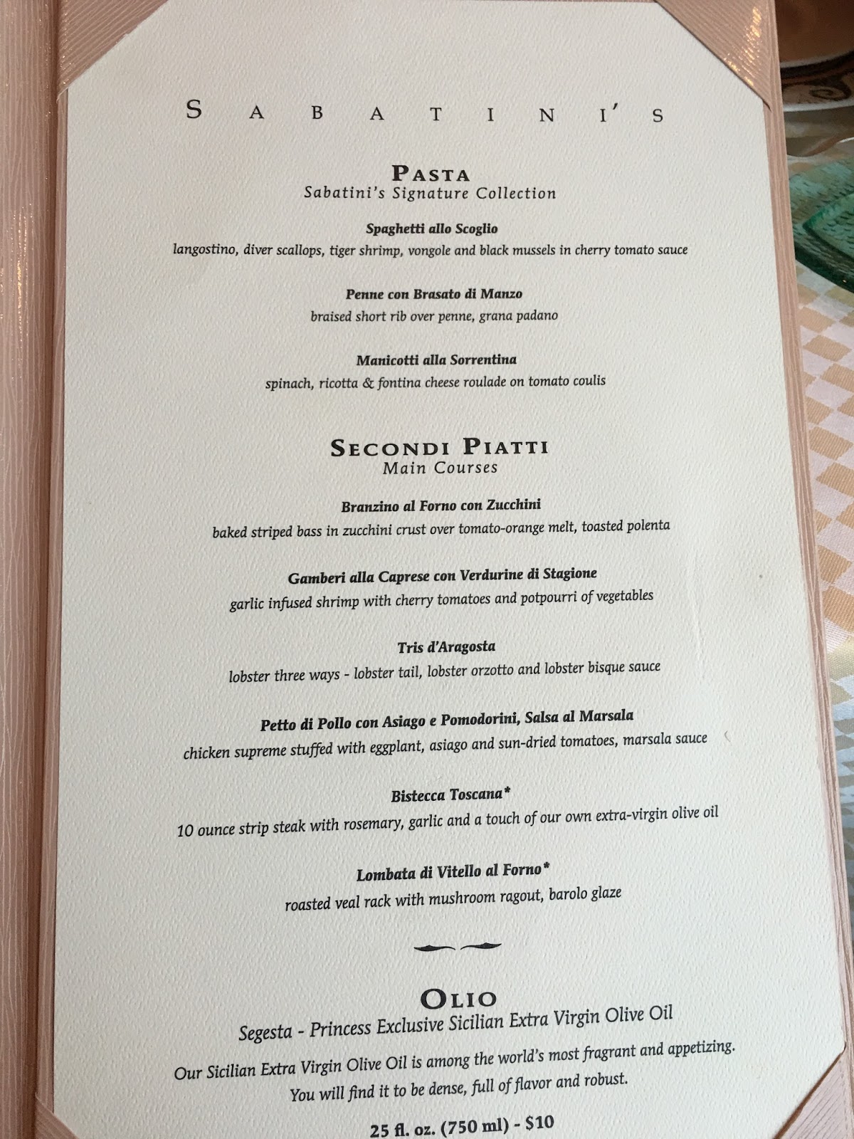 TASTE OF HAWAII SABATINI'S REGAL PRINCESS