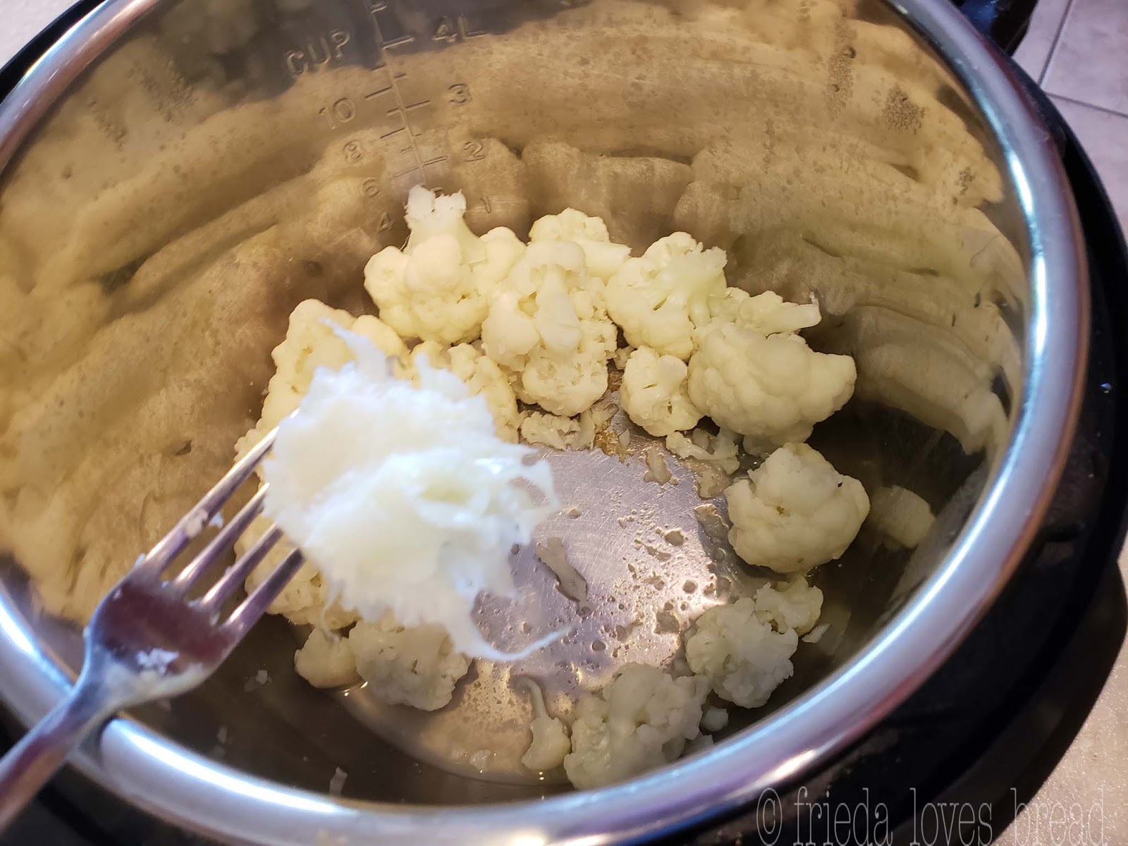 Frieda Loves Bread Low Carb Mashed Cauliflower Instant Pot Pressure Cook