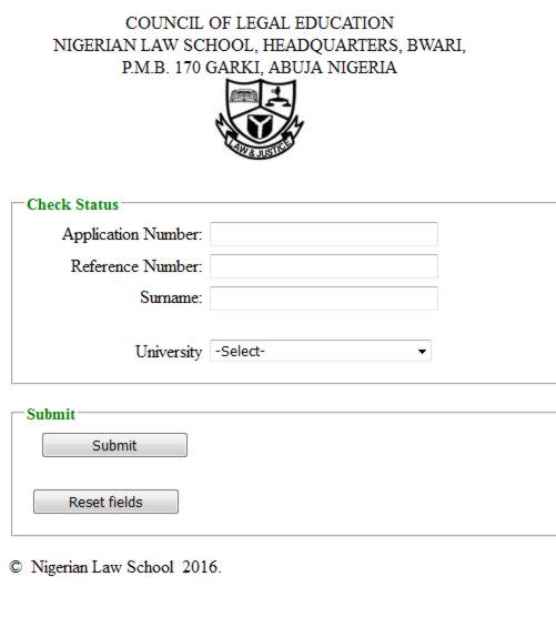 Nigeria Law School How to Check Admission Status, Final/Resit Result
