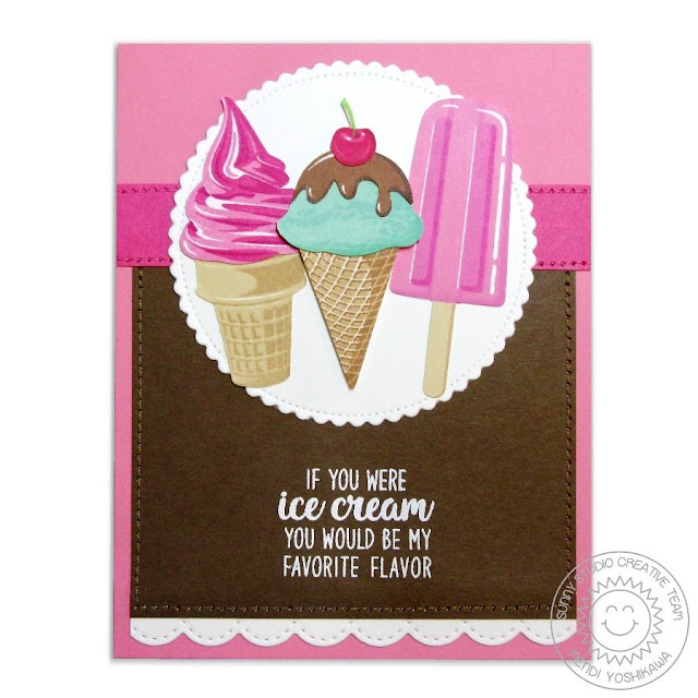 Sunny Studio Stamps Perfect Popsicles and Two Scoops Ice Cream Card by Mendi Yoshikawa