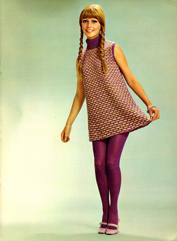 Beautiful Knitted Dress Fashion of the 1960s vintage everyday