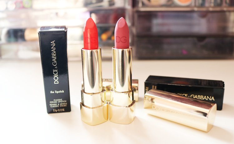  Dolce & Gabbana Classic Cream Lipstick in Fire 235 and Shine Lipstick in Precious 125