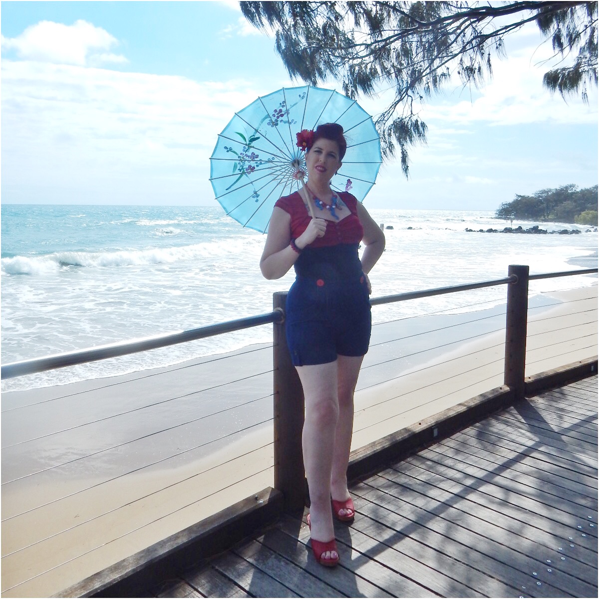 Miss Milla Cherry Pinup girls at the Beach!