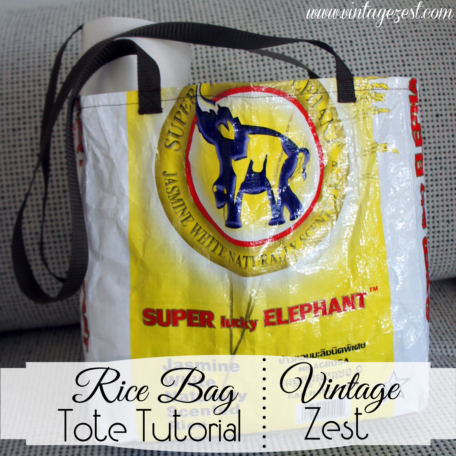 Tutorial: Upcycled Rice Bag Tote! ~ Diane's Vintage Zest!