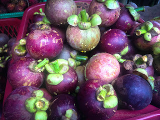 Fresh Mangosteen Fruits Of Fruit Traders In The Village At Tabanan, Bali, Indonesia