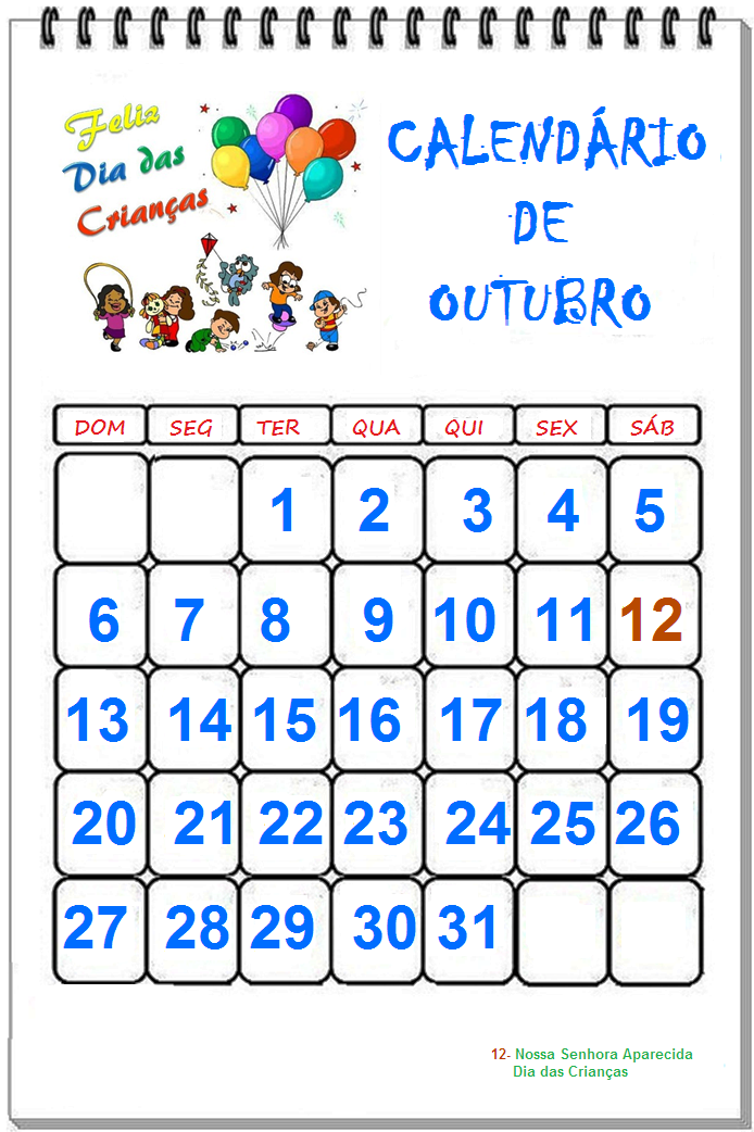 Pedagogia em Movimento Calendário de Outubro