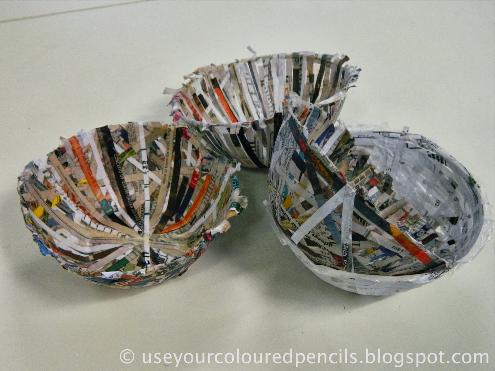 Use Your Coloured Pencils: Paper Mache Bowls