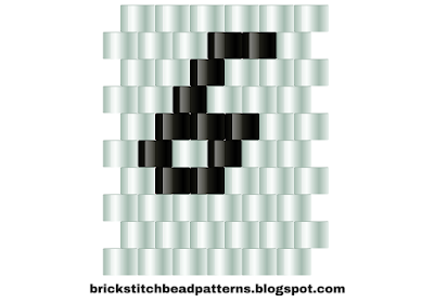 Free brick stitch beaded alphabet pattern number 6 download.