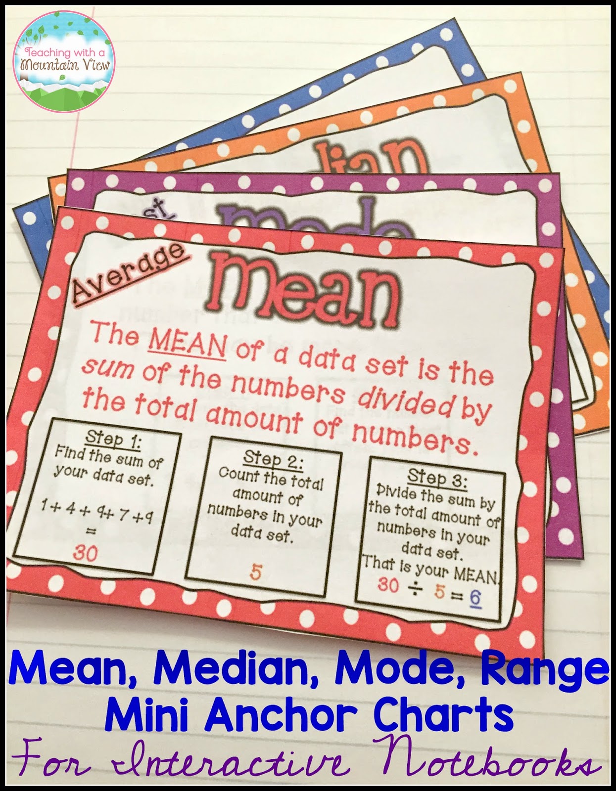 Mean Median Mode Anchor Chart