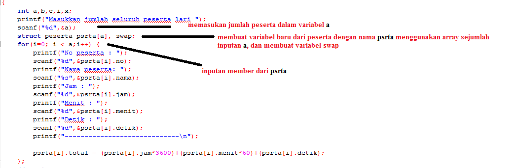 coding struct , array dan sorting dalam bahasa c Tuwints