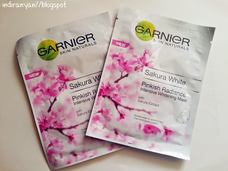 Download Review Garnier Sakura White Pinkish Radiance Intensive Whitening Mask What Indira Loves PSD Mockup Templates