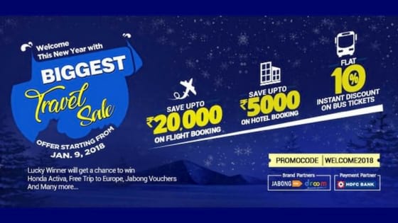EaseMyTrip is offering discounts to help you complete your new year resolutions