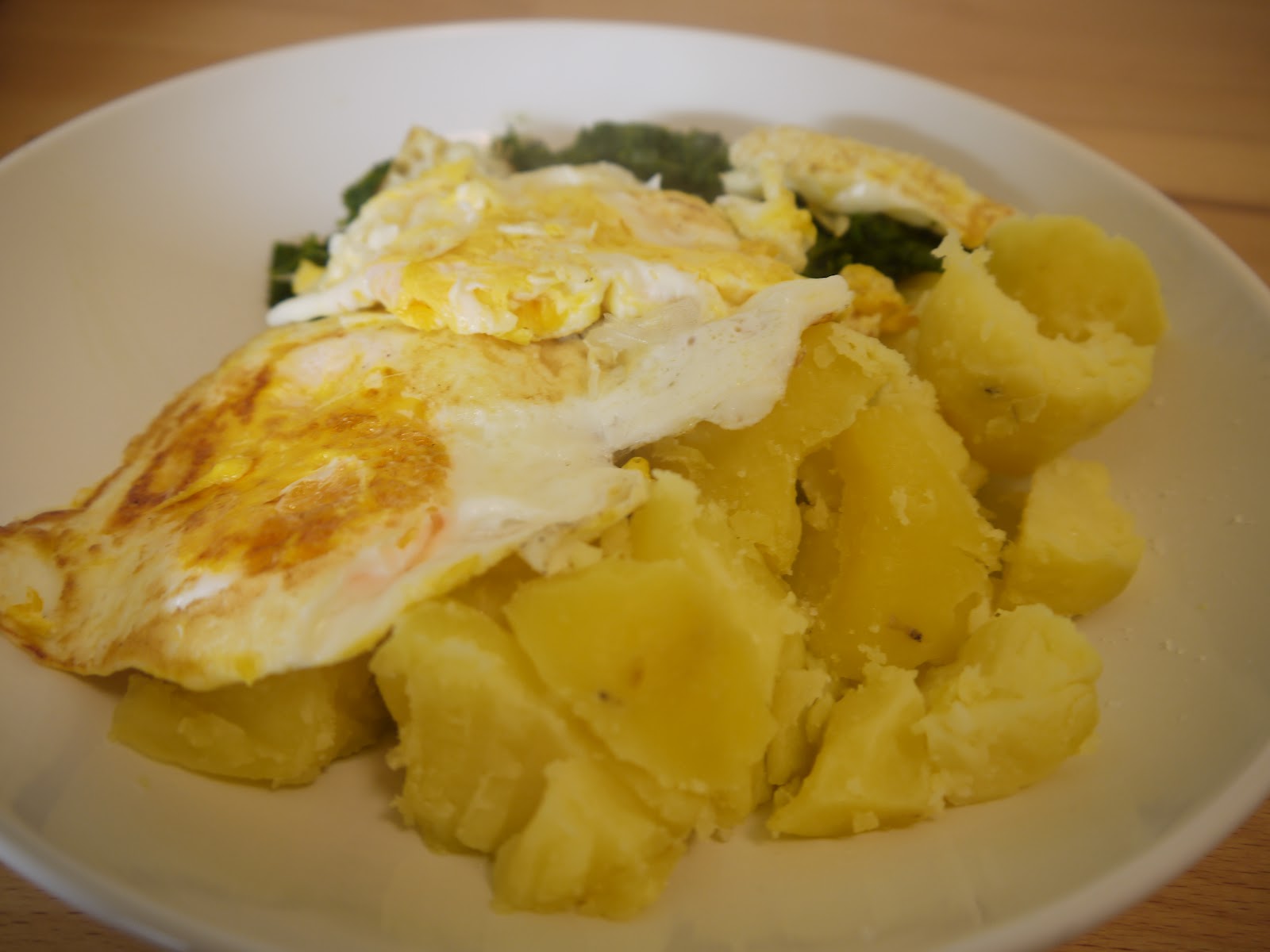 Just a little insane: Traditionell: Spinat, Spiegelei und Kartoffeln