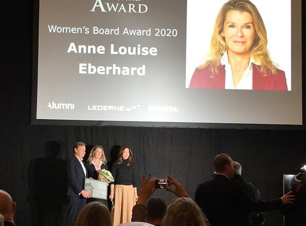 Crown Princess Mary presented 2020 Women's Board Award to Anne Louise Eberhard. the theme for the award is Sustainable Leadership