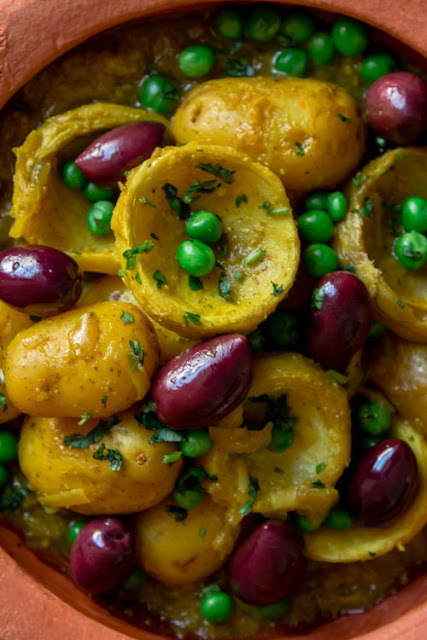 Artichoke Tagine With Peas and Baby Potatoes