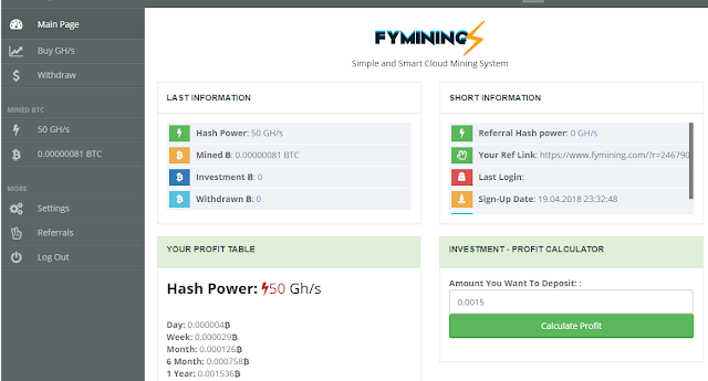 Free Mining BTC With Ghs bonus