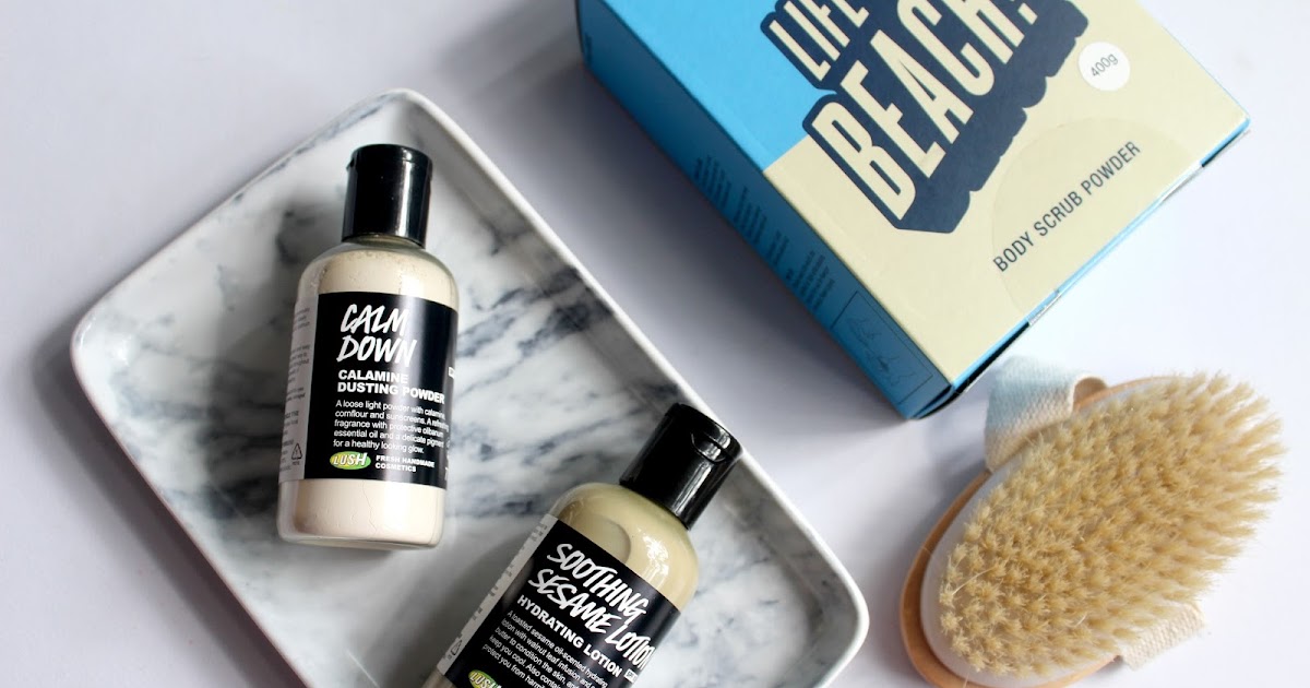 Review Lush Body Scrub Powder, Sesame Lotion and Calm Down Powder