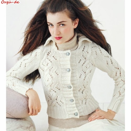 ÖRGÜDE Bayanlar için el örgüsü hırka modelleri