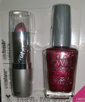 WET&WILD lipstick red nail polish set Dollar BOGO review Burgandy Frost Dark Pink