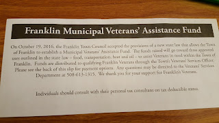 the Franklin Veterans Municipal Fund call for donations