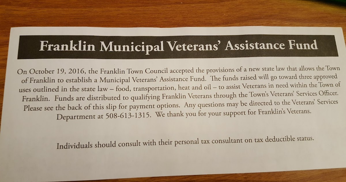Franklin Matters Franklin Veterans Municipal Assistance Fund