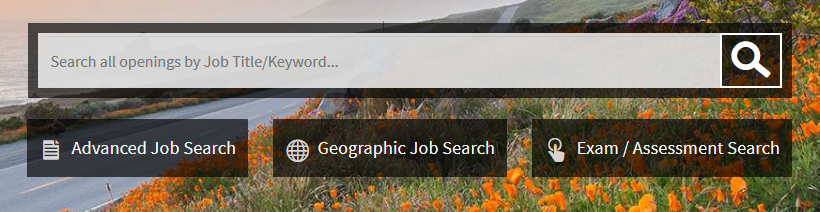 Image of the job search box on CalCareers homepage