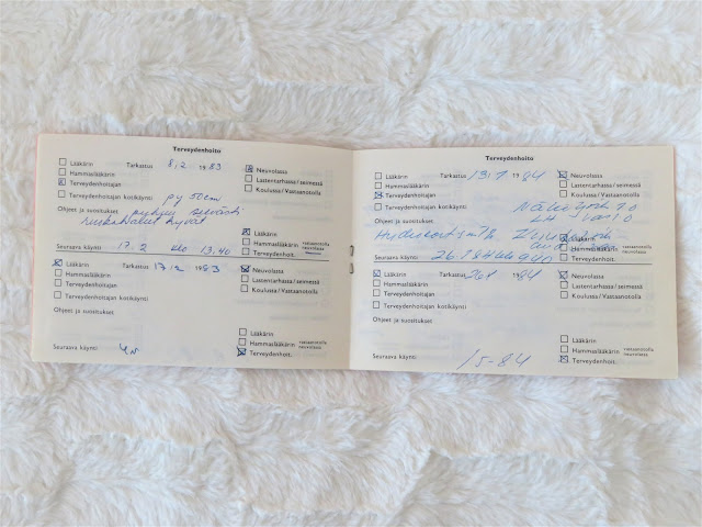 Neuvolakortin sisäsivut 1980-luvulla neuvolakortti 1980-luku sisäsivut