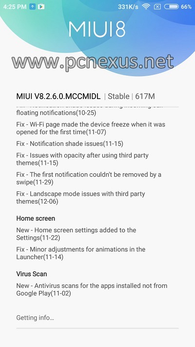 MIUI V8.2.6.0MCCMIDL redmi 4A