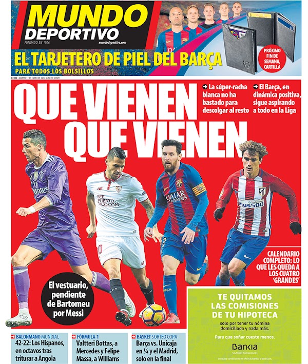 FC Barcelona, Mundo Deportivo: "Que vienen, que vienen"