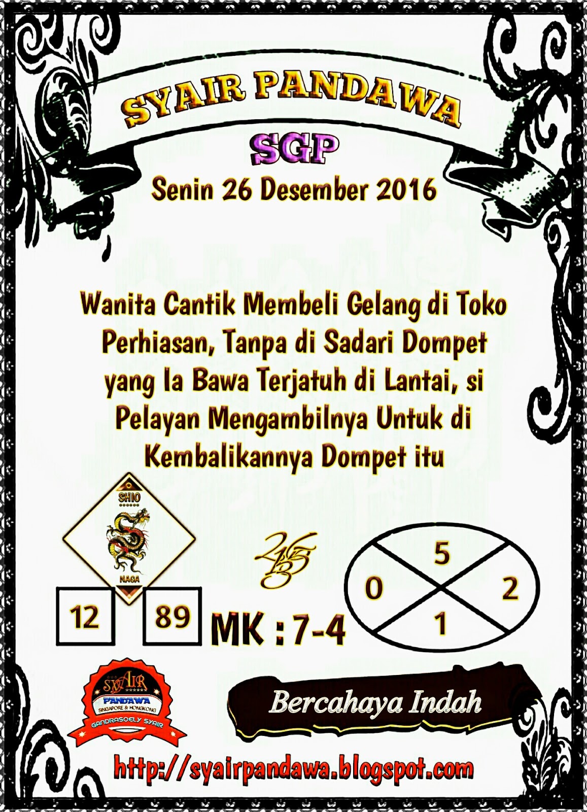 Indowlatoto Syair Sgp Senin 26 Des 2016 Indowlatoto Syair Sgp Senin 26 Des 2016