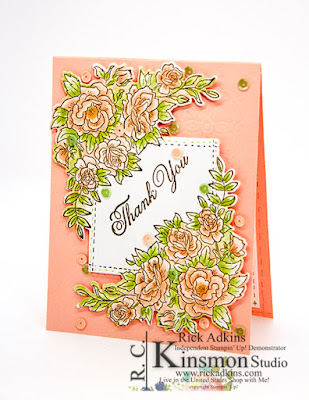 Climbing Roses Stamp Set, Stampin' Up!, Rick Adkins, Thank You Card