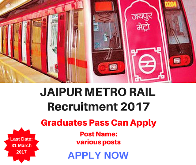 Jaipur Metro Rail Recruitment 2017 Jaipur Metro Rail Recruitment 2017