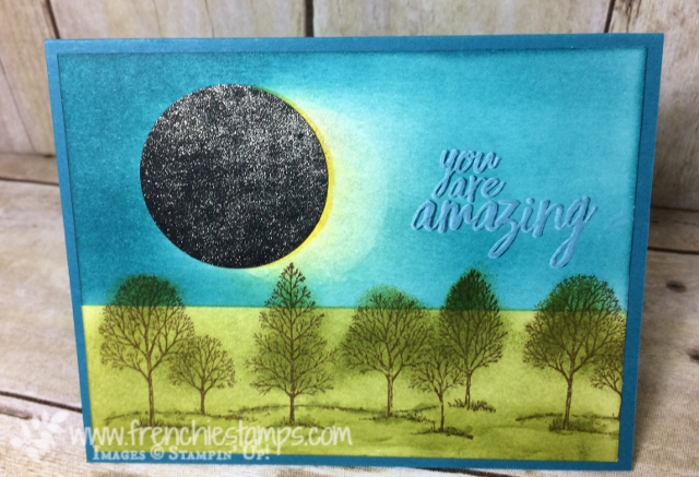 Solar Eclipse, Greeting Card, Solar Eclipse stamping, Lovely as a Tree, All Things Thanks