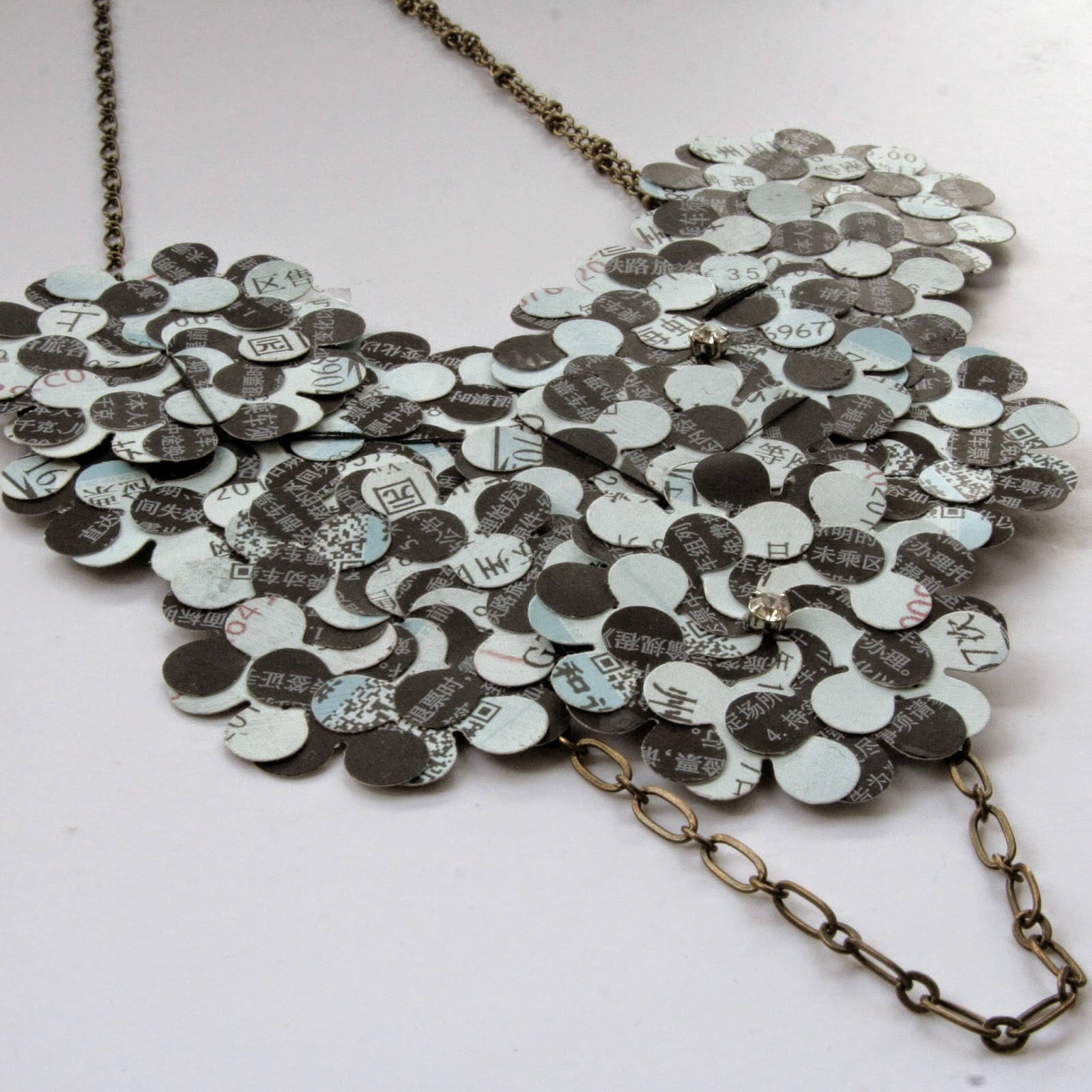ab: Coral Design: Upcycled train ticket jewelry