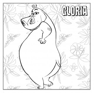 madagascar 3 coloring pages - Gloria the Hippo