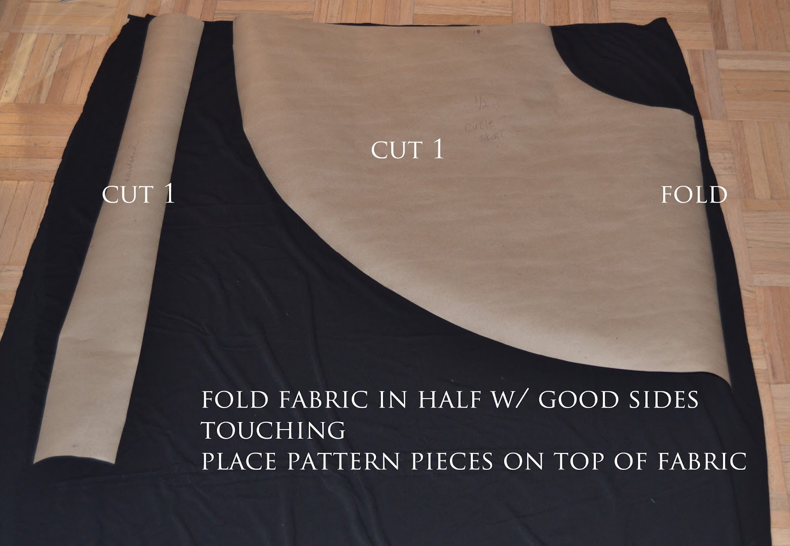 The Crafty Novice DIY Sew 1/2 Circle Skirt